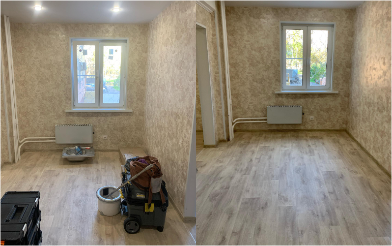 Уборка после ремонта - До